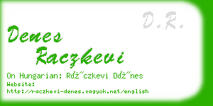 denes raczkevi business card